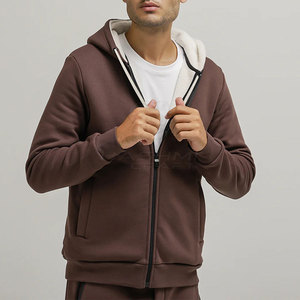 Vêtements tendance pour la saison froide, pour un style de vie moderne, sweat à capuche doublé en sherpa, tissu chaud et doux, design confortable, tenue de tous les jours - Product Image 4