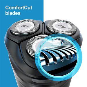 6 cabezales de repuesto para afeitadora eléctrica, afeitadora de triple cuchilla para rostro, afeitadora rotativa lavable con alimentación USB para afeitado corporal - Product Image 1