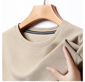 New Summer <b>Waffle</b> Round Neck Short Sleeved T-<b>shirt</b> for Men's Short Sleeved Top Quality Product Premium Product - Product Image 5