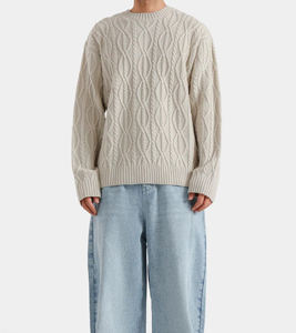 Suéter de Punto Casual para Mujer, Otoño 2026, con Logotipo Personalizado, Diseño Jacquard Gráfico, Cierre de Cremallera y Cuello Redondo con Botones - Product Image 3