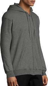 2024 dernière conception hommes bouffant Sport à capuche Logo personnalisé solide imprimé motif à manches longues fermeture éclair de haute qualité tissu pull - Product Image 6