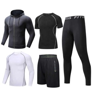 Vêtements de sport pour hommes Survêtement vierge Vêtements de sport 5 pièces Dropshipping Vêtements d'entraînement et de jogging Sweats à capuche zippés pour hommes - Product Image 4