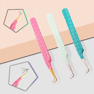 Pinzas para Extensión de Pestañas de Acero Inoxidable de Alta Calidad al por Mayor, Puntiagudas, Antiestáticas, Duraderas, con Etiqueta Privada - Product Image 1