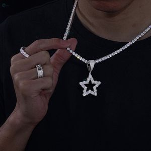 Elegante Collar con Colgante de Estrella de Moissanita, Plata 925, Estilo Hip Hop, Personalizable, Unisex, Brillante - Product Image 5