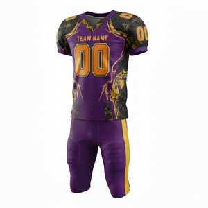Conjunto de Uniforme de Fútbol Americano Personalizable, Camiseta y Pantalones Cortos, 100% Poliéster, Transpirable y Tallas Grandes, con Posición para Logotipo Frontal - Product Image 2