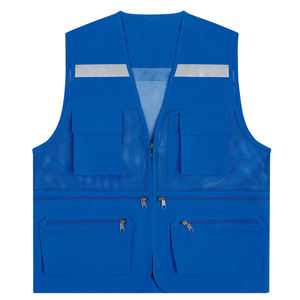 Gilet de sécurité de base réfléchissant haute visibilité avec 4 poches à fermeture éclair pour les travaux de construction Support de logo personnalisé - Product Image 4