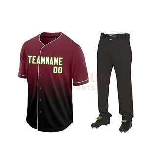 Ensemble de maillots de baseball pour hommes personnalisables en polyester respirant à séchage rapide, grandes tailles, créez votre propre uniforme - Product Image 1
