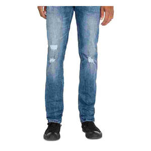 Jeans Buffalo David Bitton para Hombre, Modelo Ash-X, Corte Slim Fit, Denim Lavado, Talla 32X32, Estilo Patchwork Azul con Decoración de Remaches - Product Image 3