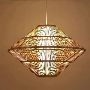 Plafonnier en bambou fait à la main du Vietnam parfait pour la décoration élégante de la maison, du café et du restaurant - Product Image 3