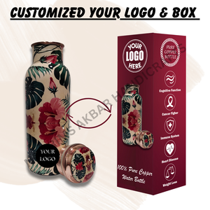 750ml <b>Metal</b> Copper <b>Water</b> <b>Bottle</b> Premium Handcrafted Design Leakproof Rustproof Direct Drinking Stylish Choice Enamel Printed - Product Image 5