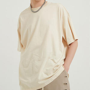 220Gsm venta al por mayor de alta calidad 100% algodón camiseta personalizada para hombres que imprime su marca de gran tamaño hombro caído camiseta para hombres - Product Image 5