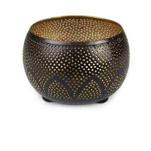 Bougeoir en métal avec revêtement en aluminium noir au design moderne pour la décoration de Noël, de mariage et de fiançailles - Product Image 1