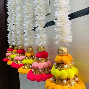 Jasmine Gota campana cadena decorativa colorida Rajsathani guirnalda perfecta para boda india escenario telón de fondo Mandap decoración Diwali - Product Image 3