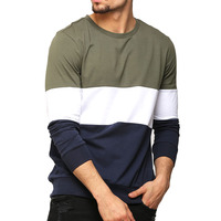 T-shirt moderne pour homme à manches longues, conçu avec des panneaux de couleur distinctifs et un tissu léger pour un confort quotidien