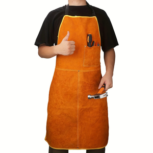 Professional <b>Leather</b> Welding <b>Apron</b> with Convenient Storage for Tool Accessories With Logo - Product Image 2