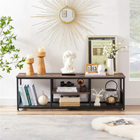 Luxueux meuble TV 55 pouces pour téléviseurs jusqu'à 65 pouces, console multimédia ouverte à 3 niveaux pour salon/chambre à coucher