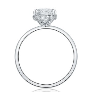 Anillo de Bodas de diamante cultivado en laboratorio de corte radiante de Color D excelente corte VVS hermoso anillo de Plata de Ley 925 regalo de boda para ella - Product Image 2