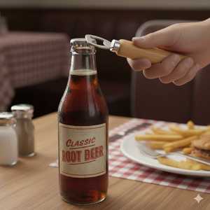 Ouvre-bouteille multifonction portable très demandé, en métal avec poignée en bois, 3 lames, prise en main facile, pour retirer les capsules de bière, pour un usage domestique et extérieur - Product Image 6