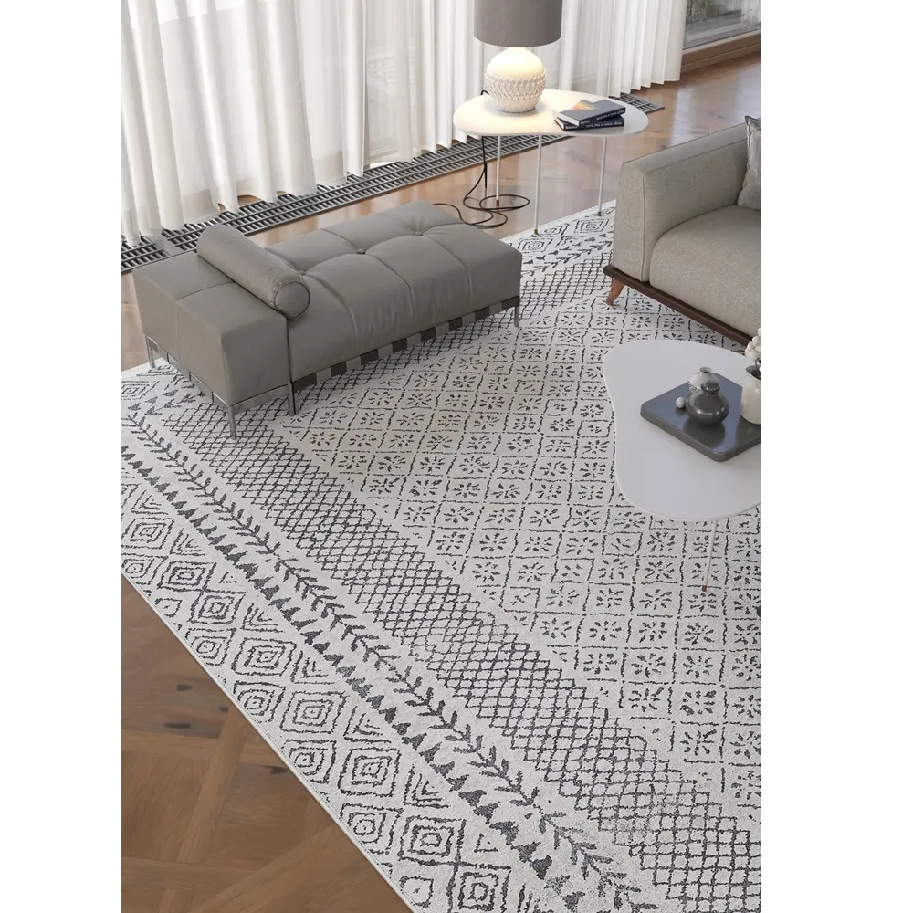 First Class Quality Classic Contrast - Washable Rug Carpet Long Lasting and Durable from Turkey