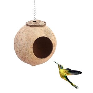 Handicraft and Sustainable Coconut Shell Bird House <strong>Parrot</strong> Safe and Sustainable Biting <strong>Toy</strong> Pet