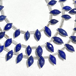 Cuentas de Briolette facetadas de lapislázuli con forma de marquesa gorda, piedra preciosa azul Natural para la fabricación de joyas - Product Image 6