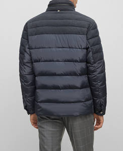 Chaqueta de plumón ligera ultraligera de microfibra para invierno, con cierre de cremallera, cuello alto, transpirable, para hombre - Product Image 2