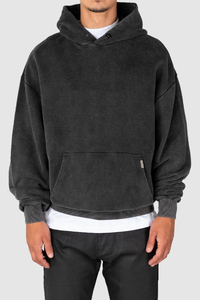 Sudaderas con capucha personalizadas para hombre 100% algodón pesado peso Puff impresión de gran tamaño streetwear Sudadera con capucha vintage lavado negro sudaderas con capucha para hombres - Product Image 5
