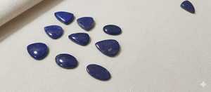 Cabochon de lapis-lazuli naturel de qualité supérieure, couleur bleue, pierre précieuse pour la fabrication artisanale de cabochons de lapis-lazuli, lisses et semi-précieux - Product Image 5