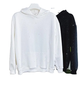 Haute qualité 100% coton pull sweat chaud en gros hommes Logo personnalisé impression broderie Rehine pierre femmes sweats à capuche - Product Image 1