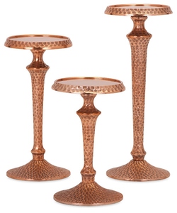 Classic Hammered Pillar <b>Candle</b> Holder Rose Gold Finished Metal <b>Candle</b> Holder Hot Selling Decorative Handmade <b>Candle</b> Stand Holder - Product Image 1