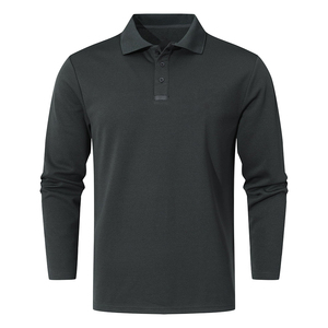 Polo de alto rendimiento para hombre Polo transpirable personalizado de manga larga de color sólido de alta calidad para hombre - Product Image 1