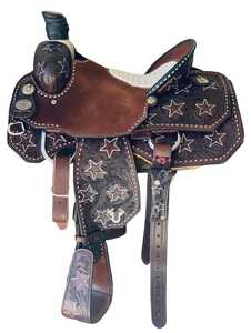 Selle de baril en cuir occidental faite à la main pour l'équitation, produits de courses de chevaux en Inde - Product Image 6