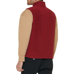 Chaleco polar ultracálido para hombre, ropa de abrigo de Otoño de estilo deportivo clásico, lana de calidad, transpirable, con cremallera, color burdeos, talla grande - Product Image 3