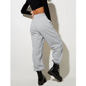 Pantalon de survêtement taille haute personnalisé pour femmes automne motif solide pantalon de jogging taille élastique bas de salon baggy pour les entraînements actifs - Product Image 5