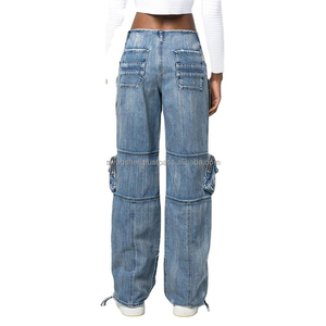 Nueva moda para mujer, ropa informal para exteriores, pantalones vaqueros de mezclilla, transpirables, de secado rápido, logotipo personalizado, estampado y Color personalizado - Product Image 3