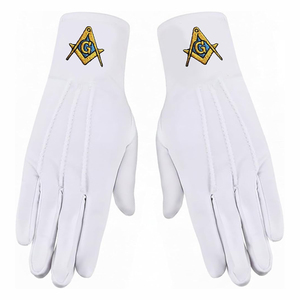 Gants maçonniques pour hommes, style cérémonial formel, légers, confortables, parfaits pour les rituels de loge, les réunions et les événements - Product Image 6