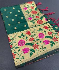 Saris en coton d'art, vente en gros, design ethnique moderne, pour mariage et festival, lavables - Product Image 5