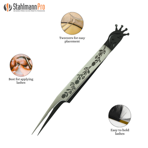 Pinces à cils en acier inoxydable de haute qualité, pointues, fines, droites, outil d'extension de cils avec offre de logo personnalisé - Product Image 6