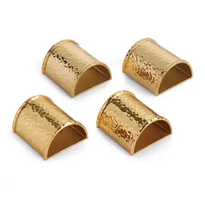 Золотые полированные металлические кольца для салфеток, набор из 4 колец для салфеток по индивидуальному заказу, металлические кольца для салфеток из нержавеющей стали