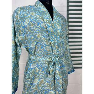 Kimono en soie douce de style bohème pour homme, imprimé Patola, élégant, pour la plage ou la maison, avec ceinture, 1 pièce - Product Image 4