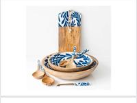 Ensemble de bols à salade, cuillères, assiettes, sous-verres et planches à découper en bois émaillé, faits à la main, contemporains, jetables et biodégradables pour la cuisine