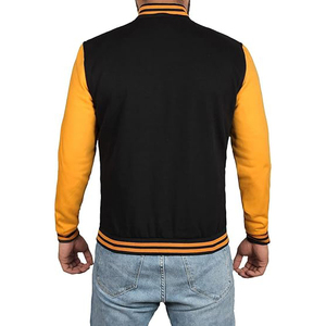 Veste universitaire avec col en fourrure amovible, garniture détachable, corps en laine, manches en cuir, fermeture à boutons-pression, style convertible - Product Image 5