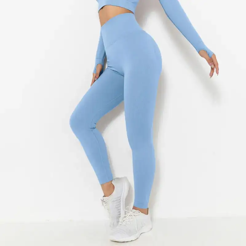 Moda al aire libre mujeres mallas de cintura alta suave elástico ligero correr gimnasio pantalones ajustados Leggings