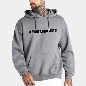 Sudadera con capucha con estampado personalizado bordado de gran tamaño de peso pesado Sudadera de lana de algodón unisex para colección de otoño - Product Image 1