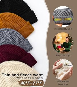 Gorro de punto acanalado grueso, accesorio de ropa de calle clásica de tacto suave y cálido para hombres y mujeres, uso diario acogedor y elegante - Product Image 6