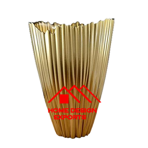 Vaisselle de qualité supérieure Vase à fleurs Hôtel Ware Usage Aluminium Coulé Personnalisé Argent Fini Ensemble de 2 Vase à fleurs abstrait Hallow - Product Image 3