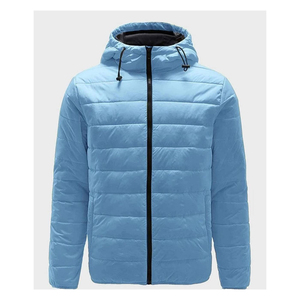 Chaqueta acolchada de invierno ligera de alta calidad para hombre con abrigo de burbujas personalizado, capucha, cremallera, decoración de bolsillo de tela de alta calidad - Product Image 1