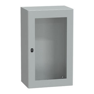 Per SCHNEIDER ELECTRIC NSYS3D10640T - Pannello di montaggio a parete in acciaio per quadri elettrici S3D con porta trasparente e piastra di montaggio - Product Image 1