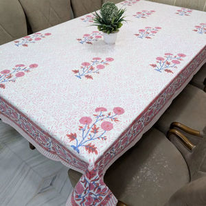 Nappe de table élégante, écologique, moderne, avec imprimé floral, design artisanal, lavable 100% coton - Product Image 1
