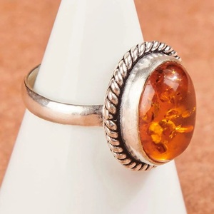 Natural Baltic Amber <b>925</b> Sterling <b>Silver</b> <b>Ring</b> Handmade Oval Cut Gemstone Jewelry Perfect Anniversary Gift - Product Image 4